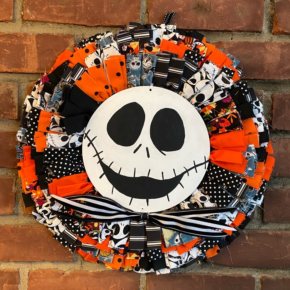 Nightmare Before Christmas Rag Wreath